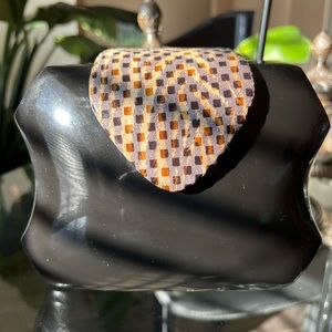 Timmy Woods Wooden Handbag with Printed Leather Closure